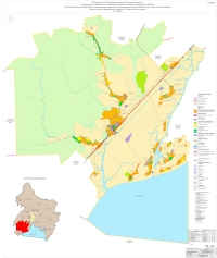 Карта использования территории с отображением информации о  размещении объектов капитального строительства местного,  регионального и федерального значения